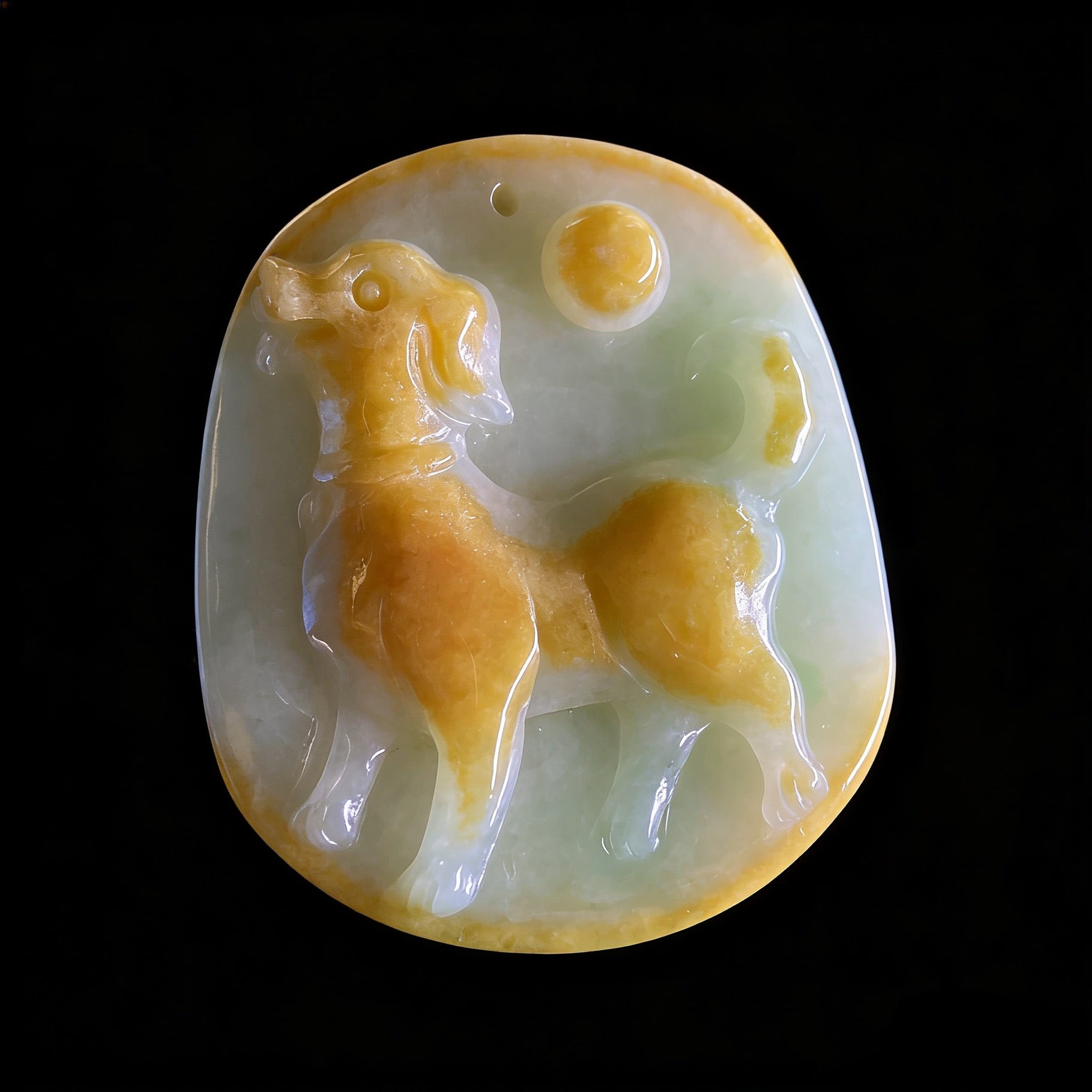 Natural Jadeite Pendant | Dog Zodiac Charm  Symbol of Loyalty & Protection in Chinese Culture | Hand-Carved | Everyday Wear & Meaningful Gift