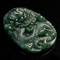 Natural Jade Pendant | Auspicious Dragon Motif  Traditional East Asian Symbol | High-Relief Carving | Strength, Presence & Ambition