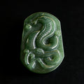 Natural Jade Pendant | Snake Zodiac (Coiled Snake & Cloud Motif)  Symbol of Wisdom & Strategy | Hand-Carved Relief | Understated Yet Powerful