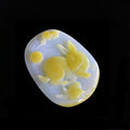Natural Jadeite Pendant (Icy White Base & Honey-Yellow Accent) | Rabbit Zodiac  Symbol of Harmony & Gentle Luck | Hand-Carved “Color-Play” Relief | Clean, Bright, Easy to Style