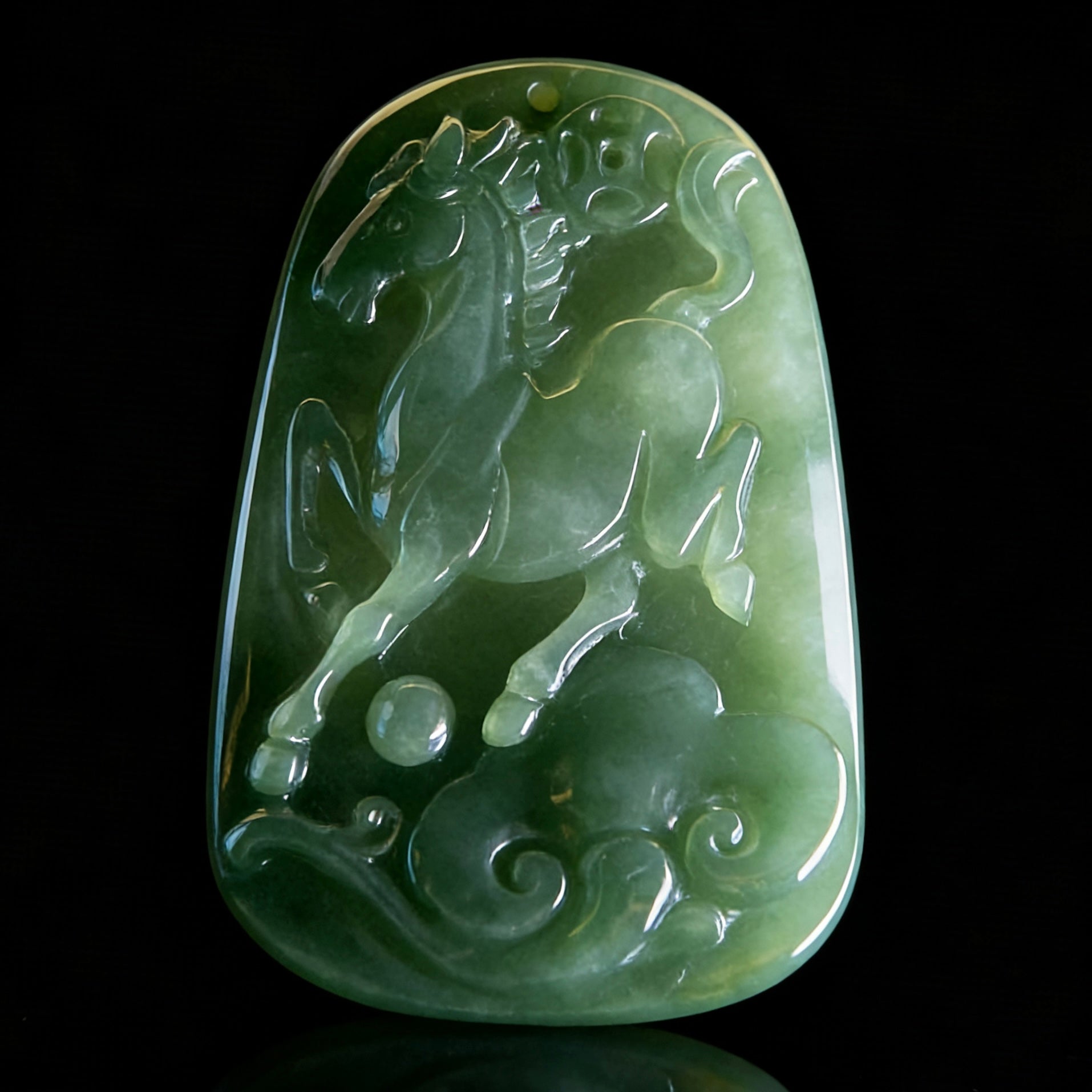 Natural Jade Pendant | Horse Zodiac (Galloping Horse Motif)  Auspicious “Success & Momentum” Symbol | Hand-Carved Relief | Ideal for Everyday Wear & Gifting